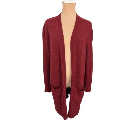 Madewell Long Open Cardigan Sweater Rust Merino Wool Blend Small - Picture 1 of 3